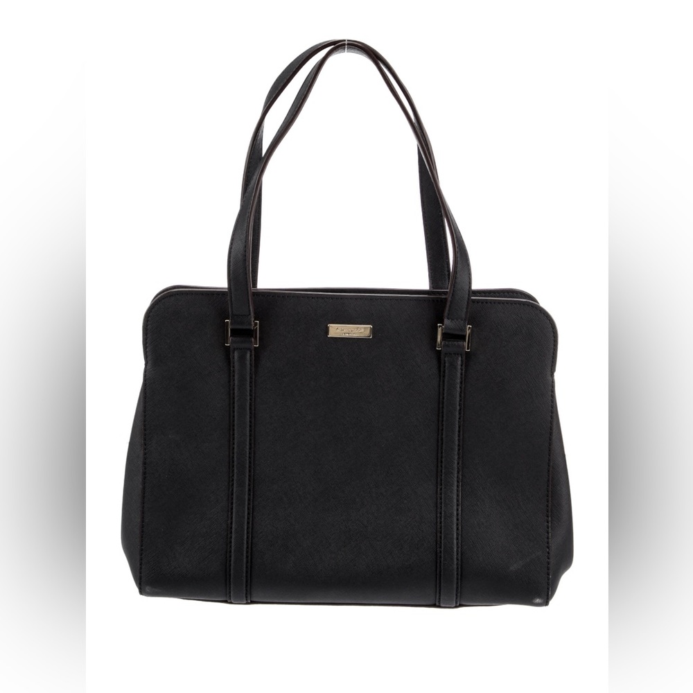 Kate Spade black leather tote bag large